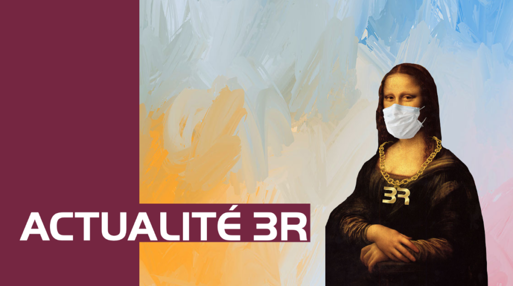 Illustration avec joconde masquée sur un fond coloré